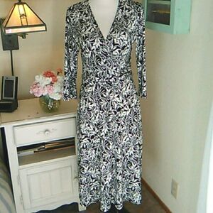 Fire Los Angeles Black and White Wrap Dress